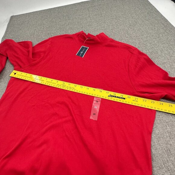 NEW! Karen Scott Long Sleeve Top‎ Mock Neck Plus 2X Cotton Amore Red - Picture 8 of 10